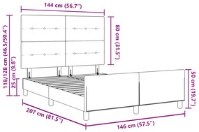Estrutura de Cama vidaXL Azul Escuro 140x200 cm Veludo