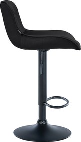 Banco alto em tecido com estrutura preta 85-106 x 49 x 51 cm preto