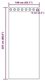 Cortinas de voile com ilhós 2 pcs castanho-claro