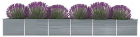 vidaXL Canteiro elevado de jardim 600x80x77cm aço galvanizado cinzento