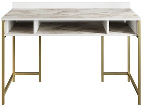 Secretária de Estudo Tumata - Dourado e Branco - 120x75x60 cm