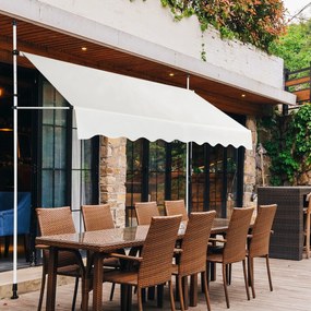 Toldo telescópico e retrátil resistente aos raios UV impermeável com manivela manual altura regulável para janela varanda 250 x 125 cm bege