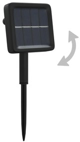 Luzes solares 5pcs 5x200 LEDs p/ interior/exterior coloridas