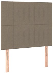 Cabeceira cama c/ LED tecido 100x5x118/128 cm cinza-acastanhado