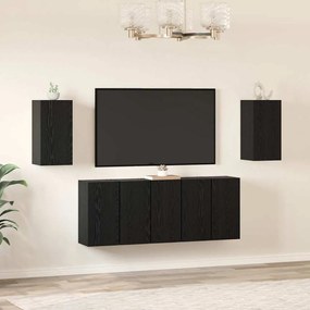 vidaXL Conjunto de móvel de TV 7 pcs Carvalho preto 30.5 x 30 x 60 cm