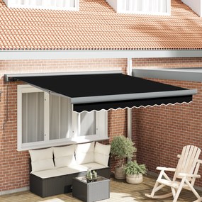Toldo Manual Retrátil Preto 300x250 cm vidaXL