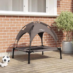 vidaXL Cama Elevada para Cão Castanha Metal 76 x 62 x 70.5 cm Dobrável