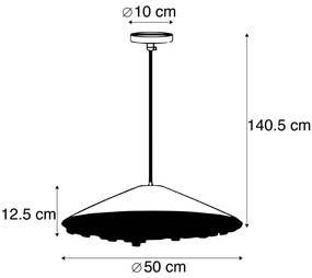 Candeeiro de suspensão retro veludo verde com franjas - Folhos Art Deco,Oriental