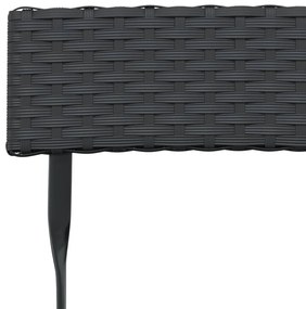Cadeiras de bistrô dobráveis 2 pcs vime PE e aço preto