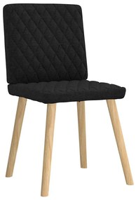 Cadeiras de jantar 6 pcs tecido preto