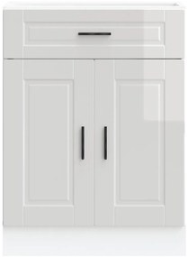 Armário base cozinha Porto derivados madeira branco brilhante