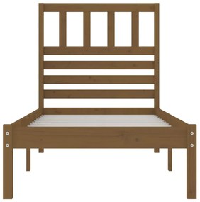 Estrutura de cama 100x200 cm madeira pinho maciço castanho mel