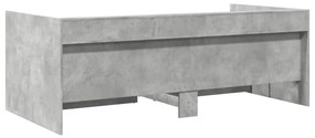 Sofá-cama com gavetas sem colchão 75x190 cm cinzento cimento