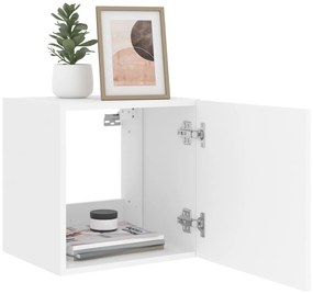 Móvel de parede para TV com luzes LED 40,5x35x40 cm branco