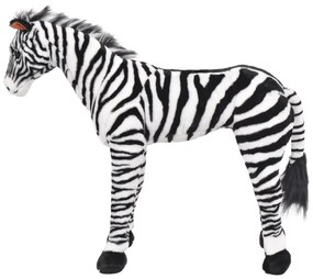 Brinquedo de montar zebra peluche preto e branco XXL