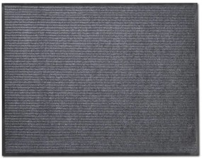Tapetes de porta PVC 4 pcs 90x60 cm cinzento