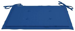 Cadeiras de jardim c/ almofadões azul real 2 pcs teca maciça