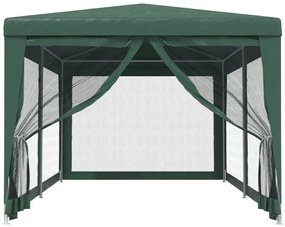 Tenda p/ festas c/ 6 paredes laterais em rede 3x6 m PEAD verde