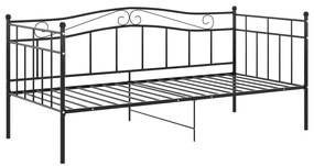 Sofá-cama 90x200 cm metal preto