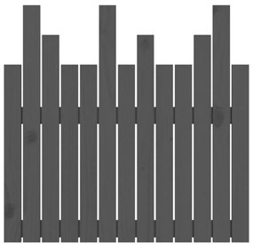 Cabeceira de parede 82,5x3x80 cm madeira de pinho maciça cinza