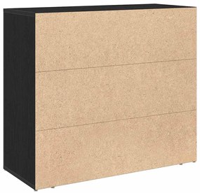 Sideboard vidaXL Preto Carvalho 80x33x70 cm Madeira de Engenharia