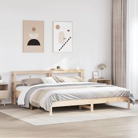 vidaXL Cama sem colchão 200x200 cm madeira de pinho maciça