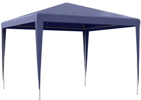 Outsunny Tenda de Jardim Tenda de Exterior com Tubos de Aço e Cobertura de PE para Eventos Campismo Festas 293x293x252 cm Azul | Aosom Portugal