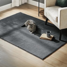 Tapete para sala de estar antiderrapante 120x170 cm cinza antracite
