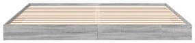 Estrutura de cama 200x200 cm derivados madeira cinzento sonoma