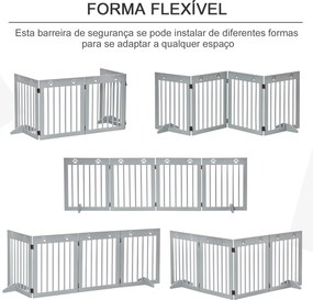 PawHut Barreira de Segurança Dobrável para Cães Grade de Proteção de 4