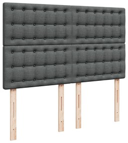 Cama com molas/colchão 140x200 cm tecido cinzento-escuro
