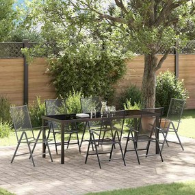 vidaXL Conjunto de Jantar de Jardim com 7 Peças em Aço Antracite