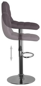 Bancos de bar 2 pcs tecido cinzento-acastanhado