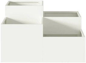 Jardineira vidaXL 100x100x48 cm Aço Branco