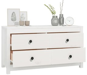 Armário de apoio 100x40x54 cm pinho maciço branco