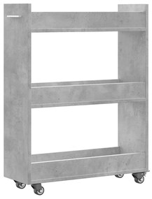 Armário c/ rodas 60x22x79 cm derivados de madeira cinza cimento