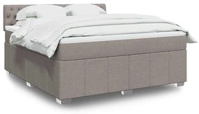Cama com molas/colchão 180x200 cm tecido castanho-acinzentado