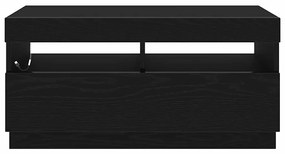 Armário de TV vidaXL com luzes LED Carvalho Preto 80x35x40 cm em madei