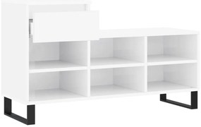 Sapateira 102x36x60 cm derivados de madeira branco brilhante