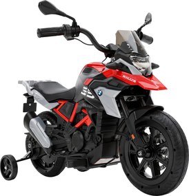 AIYAPLAY Mota Elétrica Infantil BMW G310 GS 12 V com 2 Rodas Auxiliares e Arranque Suave, 3-6 km/h, Vermelho | Aosom Portugal