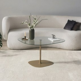 Mesa de Café Soho - Transparente e Dourada - 85 cm x 40 cm x 67 cm