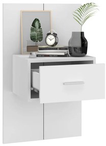 Mesas de cabeceira montagem na parede 2 pcs branco