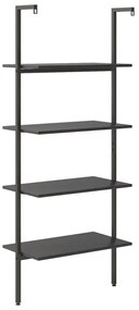 Unidade 4 prateleiras inclinada 64x35x152,5 cm preto