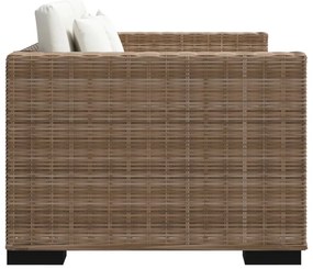 Conjunto de sofás de 3 lugares, 8 pcs, vime genuíno