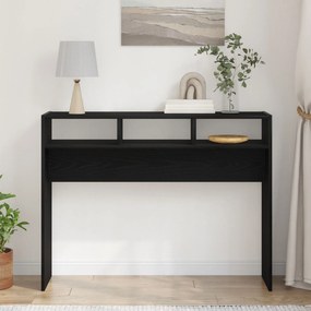 Mesa de Console vidaXL em Carvalho Preto 105x30x80 cm de Madeira de En