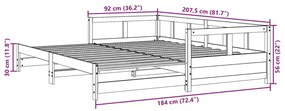 Sofá-cama sem colchão 90x200 cm madeira de pinho maciça