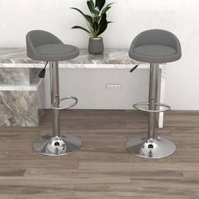 vidaXL Bancos de bar 2 pcs couro artificial cinzento