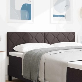 vidaXL Cabeceira com Design de Blocos de Diamante Marrom Escuro, 160 cm de Tecido