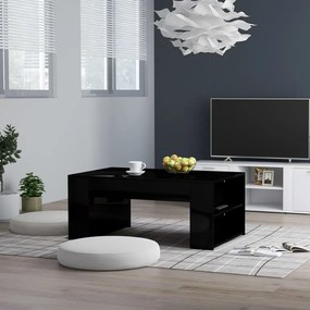 vidaXL Mesa de centro 100x60x42 cm contraplacado preto brilhante