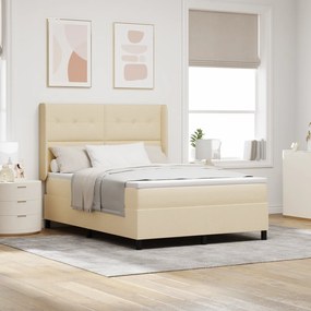 Cama Box Spring com Colchão Creme 140x200 cm Tecido